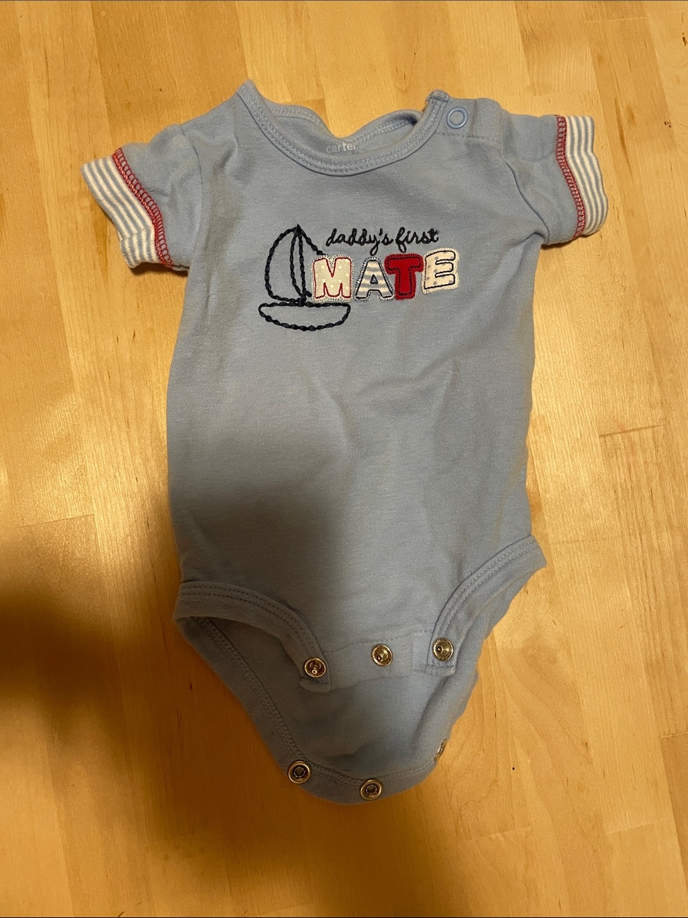 Carter's Light Blue 'Daddy's First Mate' Short-Sleeve Bodysuit